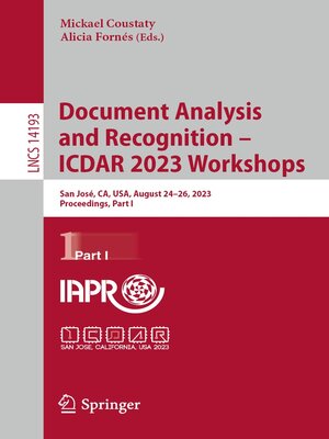 cover image of Document Analysis and Recognition – ICDAR 2023 Workshops